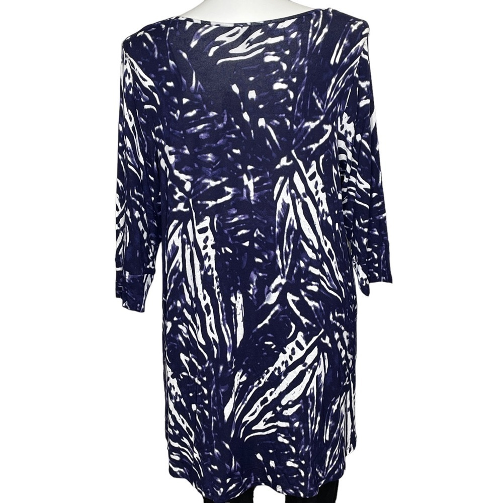 Kenar plus dark blue and white tie dye tunic NWT 2X - Picture 2 of 6